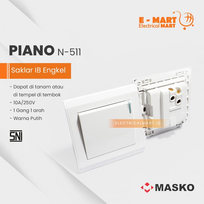 Jual MASKO PIANO Saklar ENGKEL N-511 / Saklar Tunggal Minimalis - Kota ...