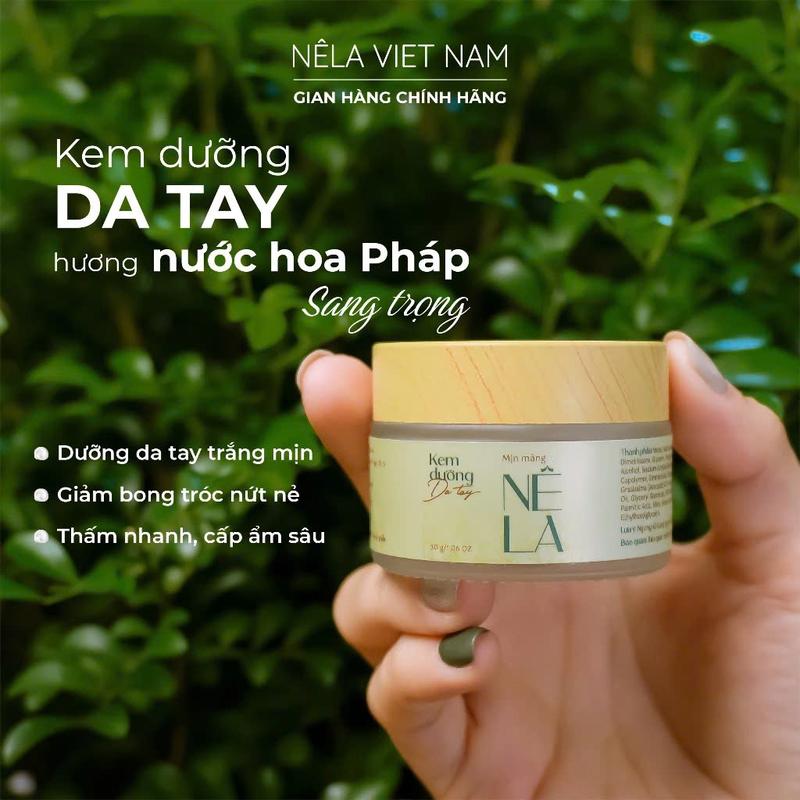 Kem Dưỡng Da Tay Hương Nước Hoa Pháp Nêla Giúp Sáng Da Và Mềm Mịn, Dưỡng Ẩm Sâu 24h, Chống Lão Hóa, Hạn Chế Khô Ráp Nứt Nẻ