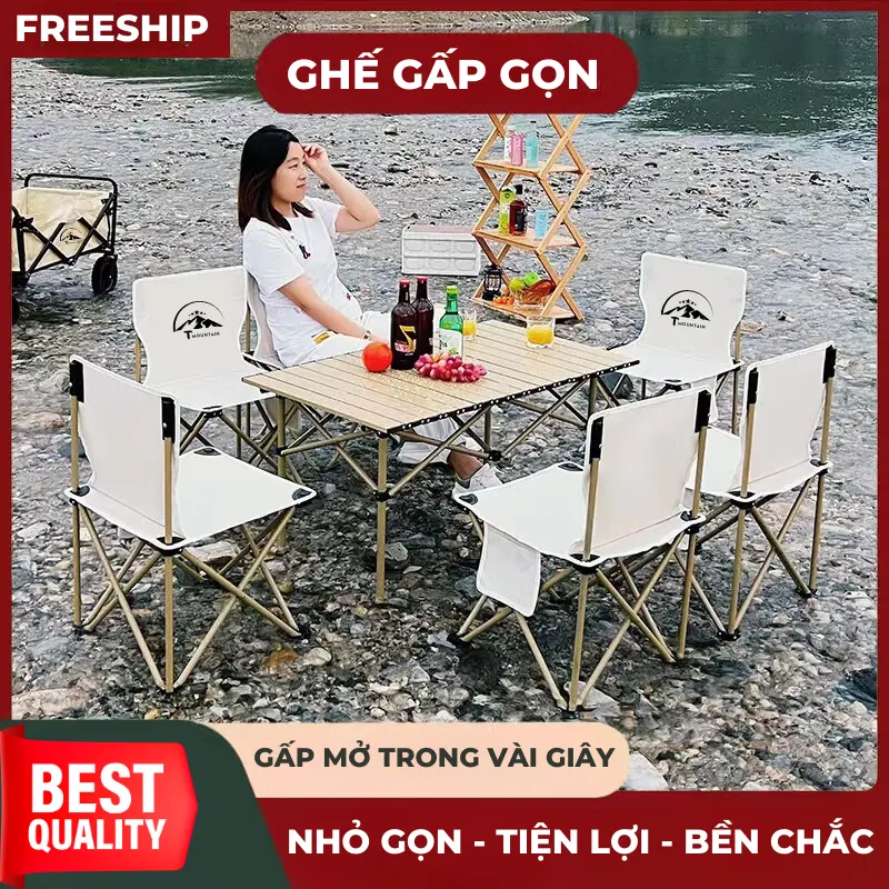 Ghế xếp gấp gọn, Ghế Tựa Lưng Câu Cá, Dã Ngoại dễ dàng mang đi du lịch cắm trại Thương hiệu cao cấp T MOUNTAIN Đồng Camping 7