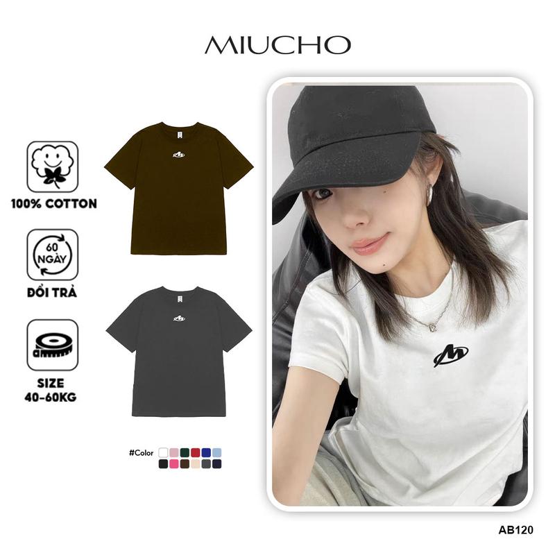 Áo thun baby tee AB120 Miucho chất vải cotton in Typographic