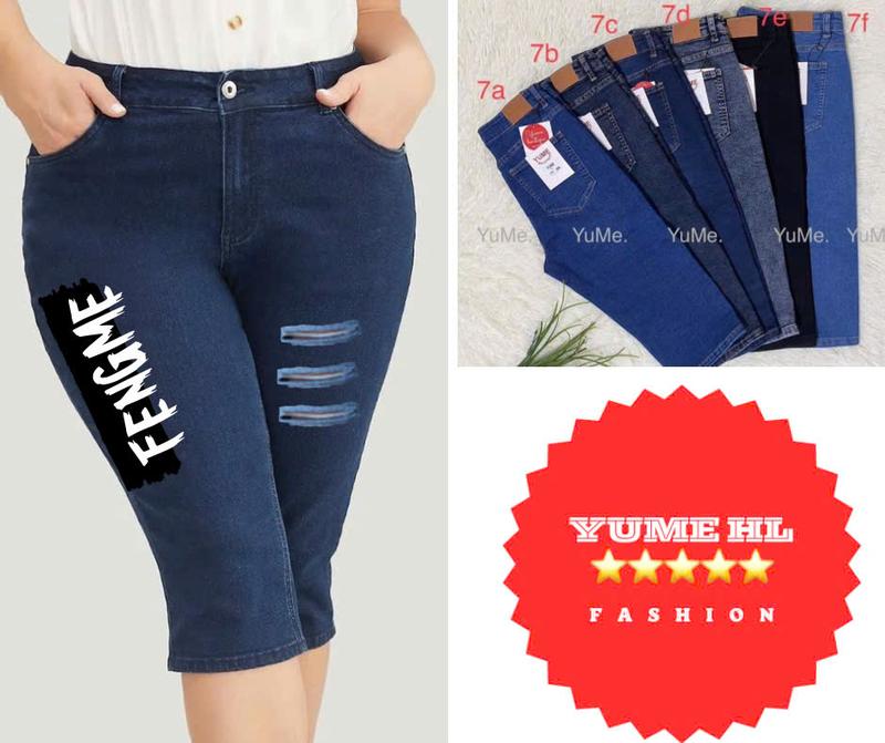 Quần jean  lửng 7 tất lưng cao đầu cúp In Rách Cao cấp có size 26-44[ FREESHIP Khi Mua Hàng] Vải dày và co giãn Nữ Pants 0