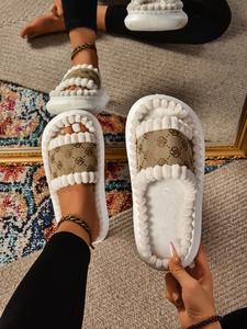 Women's Fashionable Patchwork Design Slippers, Casual Comfortable Home Slippers, Warm Shoes for Indoor & Outdoor Use for Fall & Winter, Gift Ideas for Best Friend,  Shoes for Women