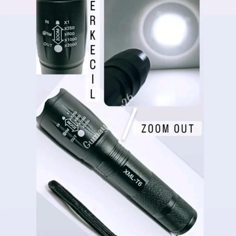 Promo Senter LED Fullset 8000Lumens XML-T6 Super Terang / Senter Camping / Senter Cas Jarak Jauh Wajib Punya Baterai Charger 8