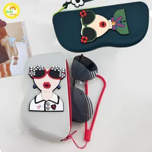 Case Kacamata Super Anti Jatuh & Anti Gores Pouch Silicone Gantungan Travel Wanita Aesthetic