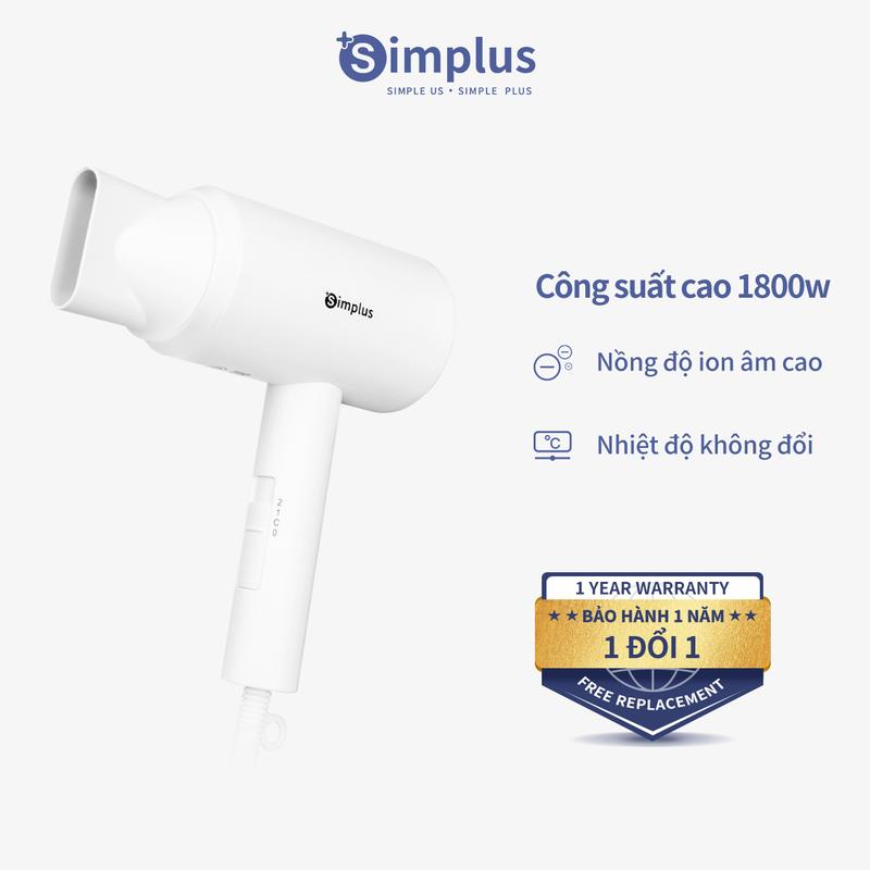 Máy Sấy Tóc Simplus Công Suất Cao 1800W 3 Tốc Độ Gió Nóng Và Lạnh CFJH005 Bảo Hành 1 Năm Chỉ Đổi Không Sửa