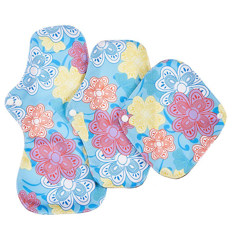 3Pcs Cloth Sanitary Pads Reusable Napkins 3 Sizes Menstrual Pads for Heavy Flow Night Use 6