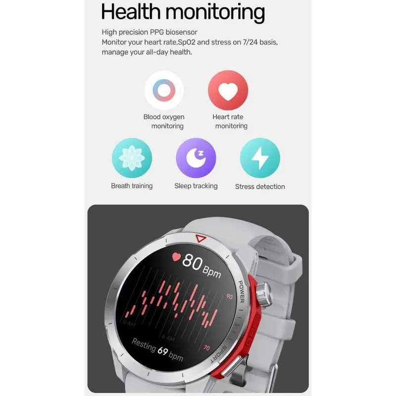 Supercalla New MG04 AMOLED smart watch high quality heart rate fitness tracker sport gps smart watch 7