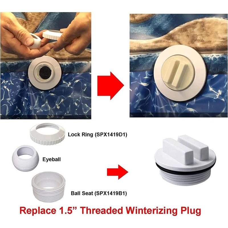 Product Introduction of Sealing Plug Plastic Pool Winterizing Plug White Black Universal Pool Plugs Swimming Pool Plug Stopper Swimming Pool 16