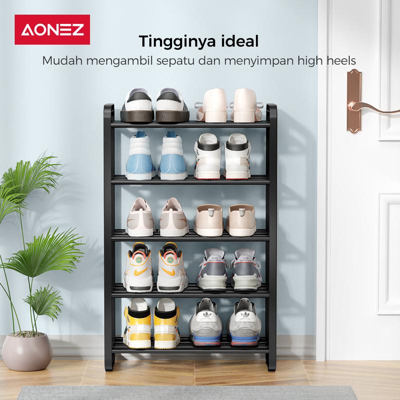 Product Introduction of 【COD】AONEZ INS Fashion Style Rak Sepatu 4 Susun Minimalis Besi Bertingkat Rak Susun Sepatu > 25 kg mendunia 7