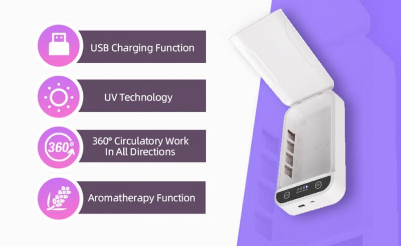 Product Introduction of Portable Multifunctional UV Sterilizer Box One touch for Disinfection Smart Phone/Mask/Microblading Accessory/Nail Tool/Jewelry, Smart UV Sterilise 3