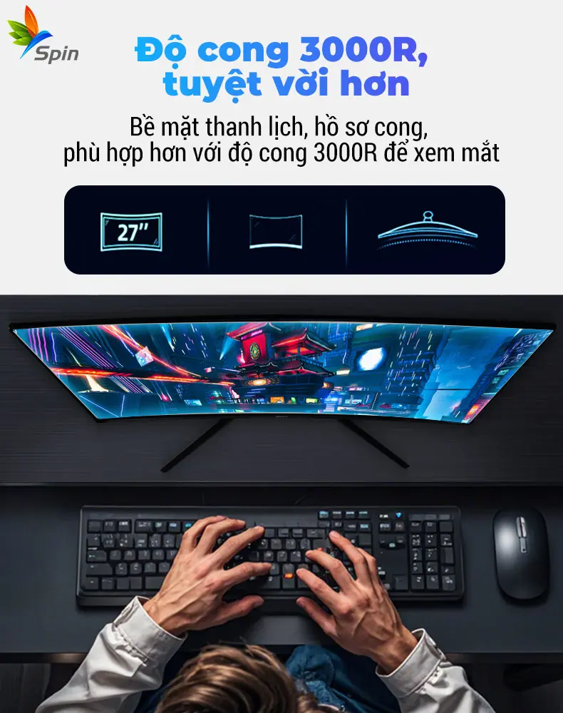 Màn hình cong LCD 24&27 inch Full HD cho máy tính chơi game 100hz 2ms | BigBuy360 - bigbuy360.vn Màn hình cong LCD 24&27 inch Full HD cho máy tính chơi game 100hz 2ms | BigBuy360 - bigbuy360.vn
