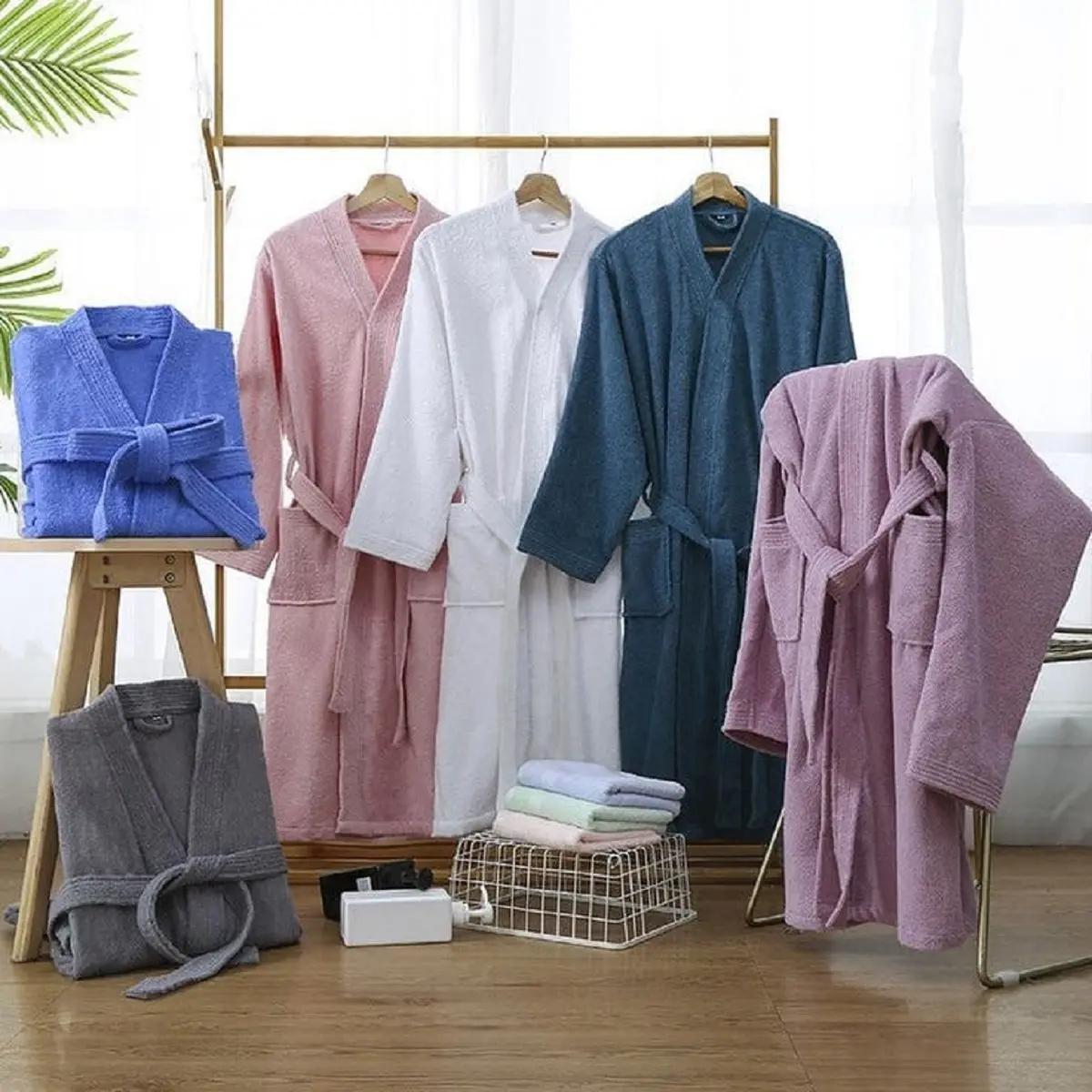 Kimono Handuk Mandi Dewasa couple Lembut Tebal Pria wanita Jumbo Polos All Size Jubah