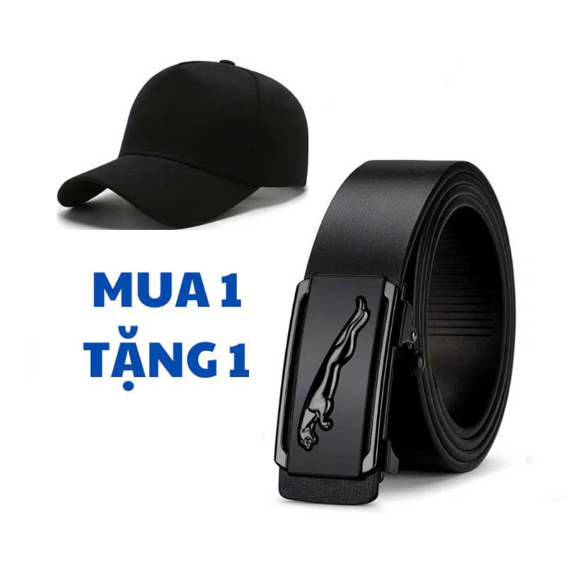 (GIÁ TỐT) Combo 2 MÓN: 1 thắt lưng khóa tự động mặt hợp kim cao cấp- TẶNG MŨ lưỡi trai Kim Tuyến Titan th ắ t lư ng 4