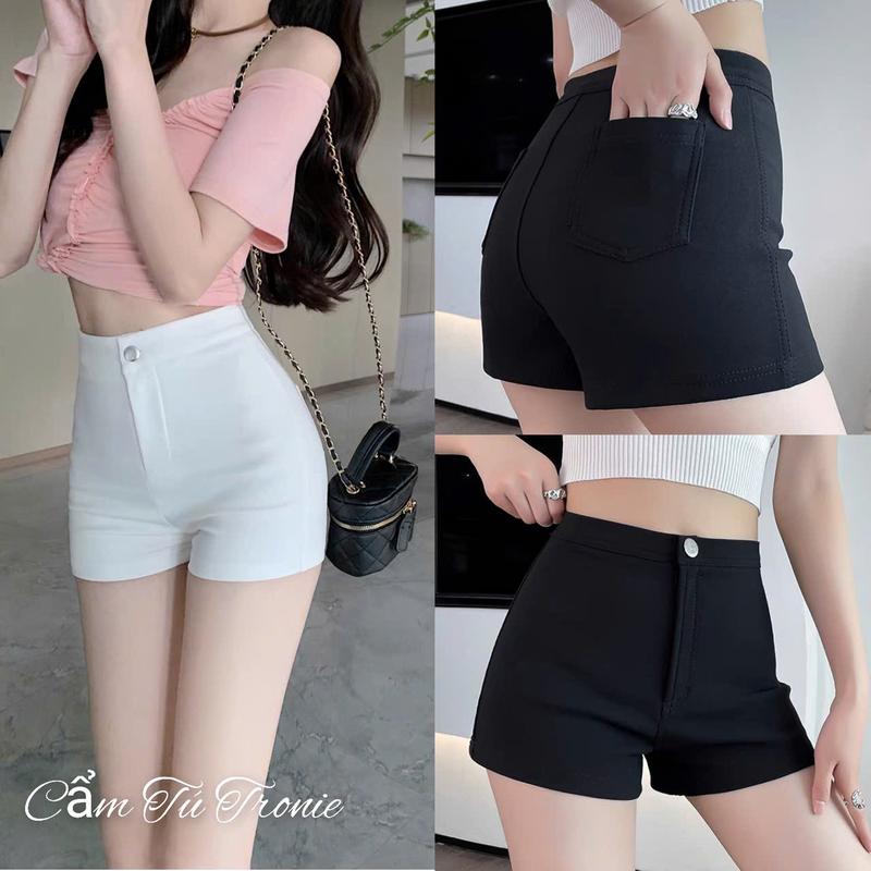 Quần Đùi Nữ Bó Sát Cạp Cao Chất Vải Umi Hàn Co Dãn 4 Chiều Quần Short Nữ Lưng Cao Dáng Legging Ôm Gen Bụng Tôn Dáng Cho Nữ Women quân shortnữ quan ngan nu quan om