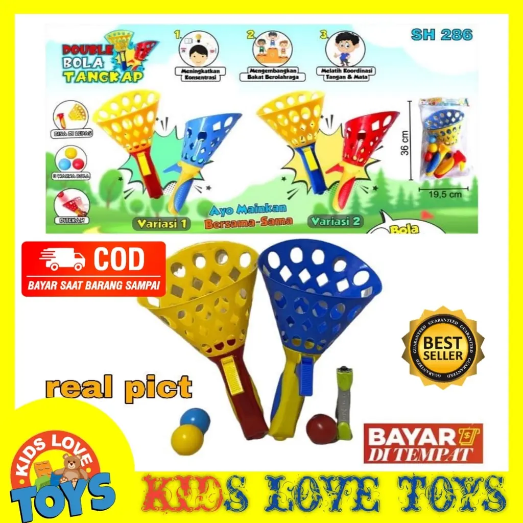 MAINAN ANAK LEMPAR TANGKAP BOLA / MAINAN BETTER SET BOLA TANGKAP ANAK SH 286 PROMO TERMURAH COD KLT