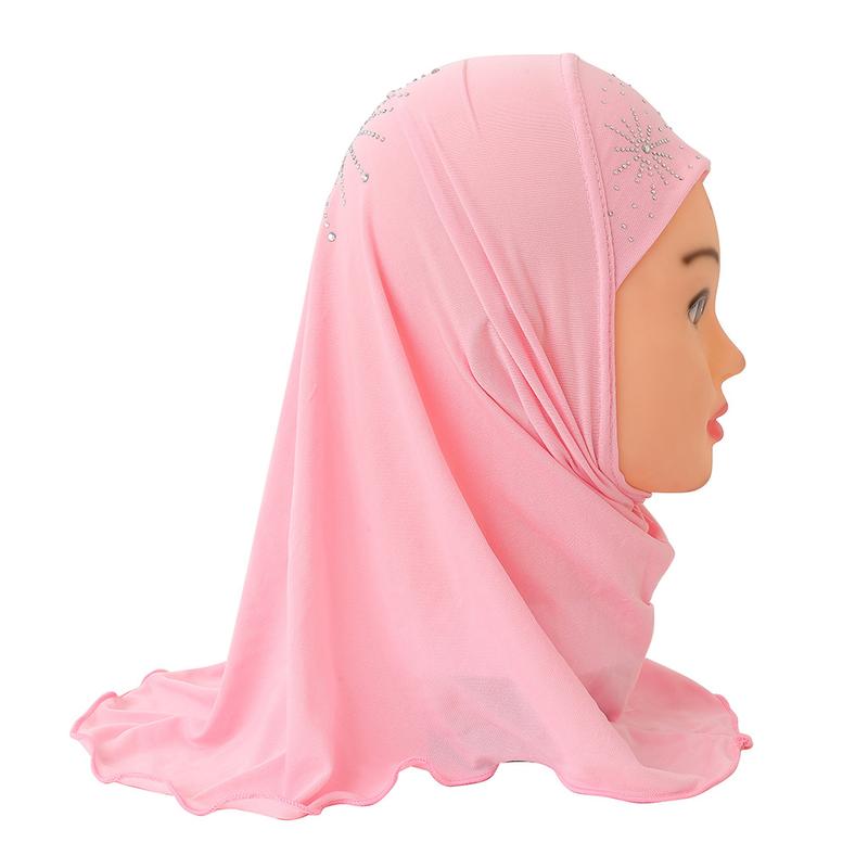 2-7 Years Old Girl Crystal Hemp Sun Diamond Tam-O'-Shanter| Detachable Gauze Cap + Three-Piece Design| Kindergarten Daily Wear and Match| Eid Trendy Child Essential selendang  bahu sulam  shawl sahara  shawl selendang 3
