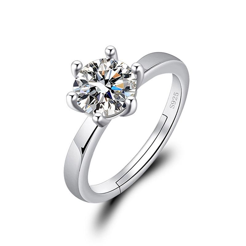Product Introduction of Nhẫn Đồng, Kim Cương Giả, Zircon Lấp Lánh, Dành Cho Nữ, Mạ Bạch Kim, Mở Có Thể Điều Chỉnh Nhẫn Ngón Tay 0