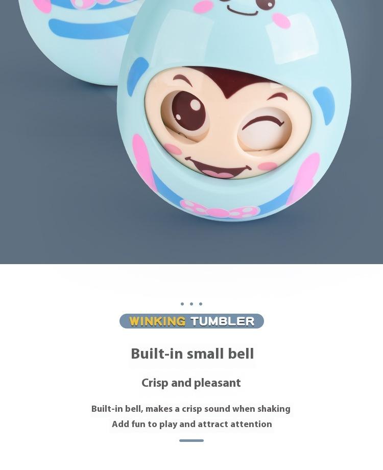 Product Introduction of Children's Nodding Winking Little Bee Roly-Poly Baby Soft Ear Teething Bell Soothing Rattle Roly-Poly 5