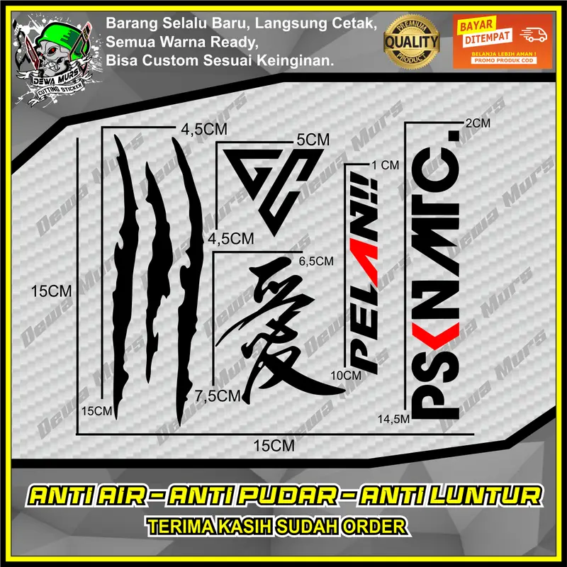 PAKET 5 IN 1 CAKAR GC CINA PELAN!! PASUKANMTC Cutting Sticker 7