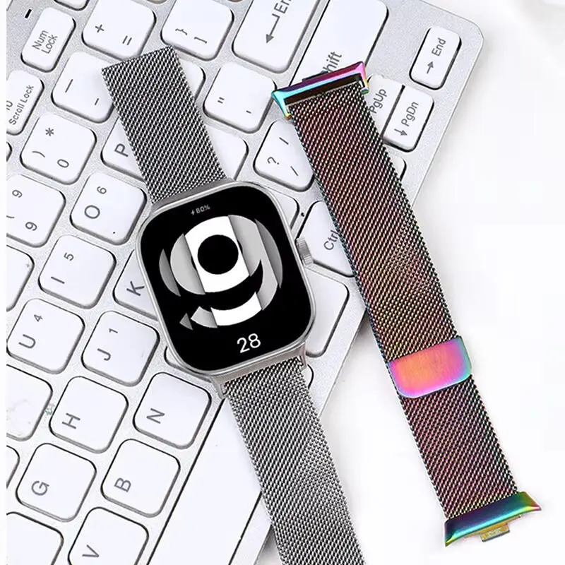Dây đeo kim loại cho Xiaomi Smart Mi Band 9 Pro 8 Pro Dây đeo đồng hồ thông minh Vòng đeo tay bằng thép không gỉ từ tính cho Xiaomi Redmi Watch 4 Dây đeo cổ tay 7