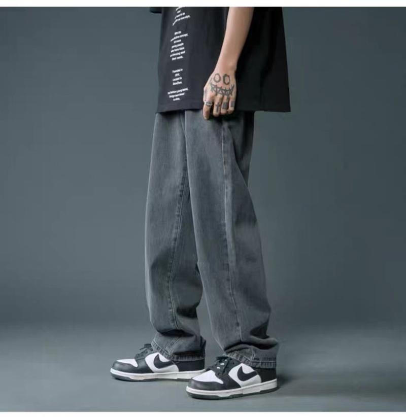 Product Introduction of Trendy Loose Fit Dad Jeans for Men - Korean Style Straight Wide Leg Baggy Pants with Dropped Crotch & Floor Length (Summer 2024 Casual Streetwear) 5
