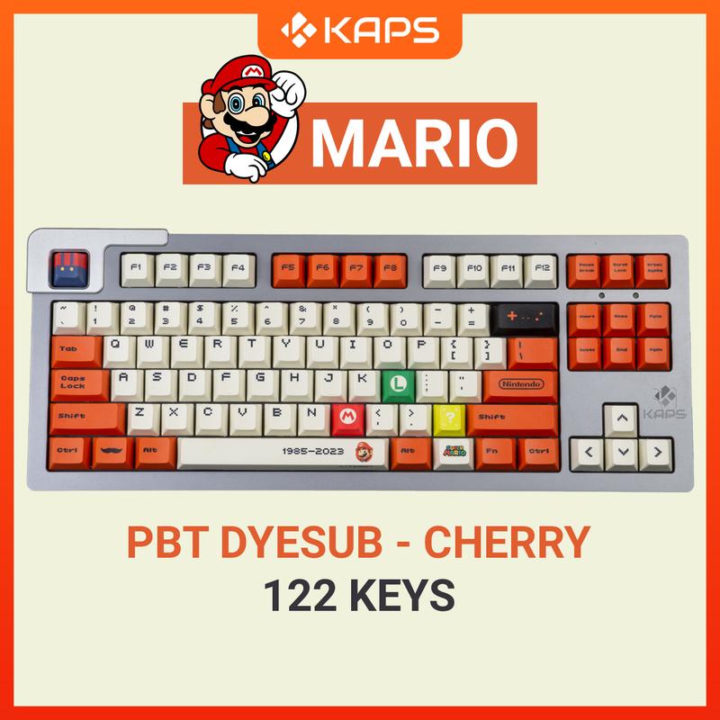 Keycap Mario 2023 ver 2.0 nhựa PBT profile Cherry in dyesub 122 nút cho bàn phím cơ layout 108/104/98/87/84/75/68/64/61