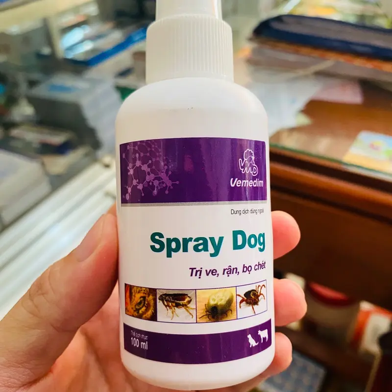 Vemedim Spray dog dung dịch xịt 100ml Diệt ve, rận, bọ chét cho chó, mèo 3