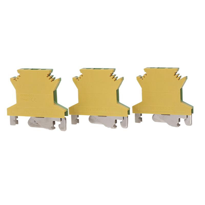 Product Introduction of USLKG2.5 Screw Ground DIN Rail Terminal Block Earth Connector Protective Modular UK 2.5mm Wire Electrical Connector USLKG-2.5N 26