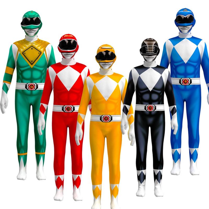 Bộ Đồ Áo Liền Quần COS, Đội Khủng Long Kyoryu Sentai Zyuranger Power Rangers Siêu Anh Hùng, Tất Cả Gồm Vừa Vặn, Phù Hợp Với Người Lớn