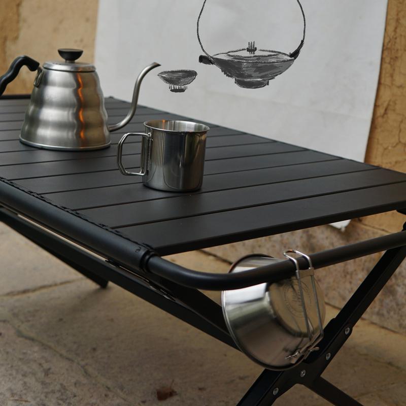 YUANTOOSE Folding Camping Table Aluminum Roll-up Table Portable Picnic Table for Outdoor Camping Picnic BBQ Beach Backyard foldable  chair 4