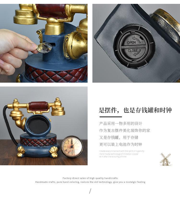 Product Introduction of Retro American Industrial Style Telephone Resin Model Decoration Living Room Simulation Crafts Wine Cabinet Decoration Creative 4