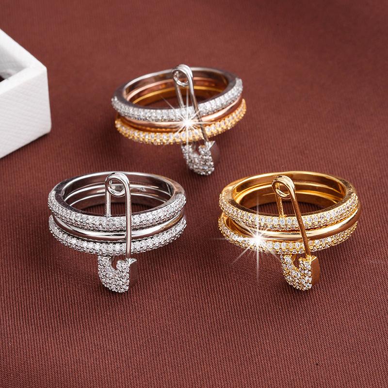 Europe and the United States creative fashion three-color ring ...