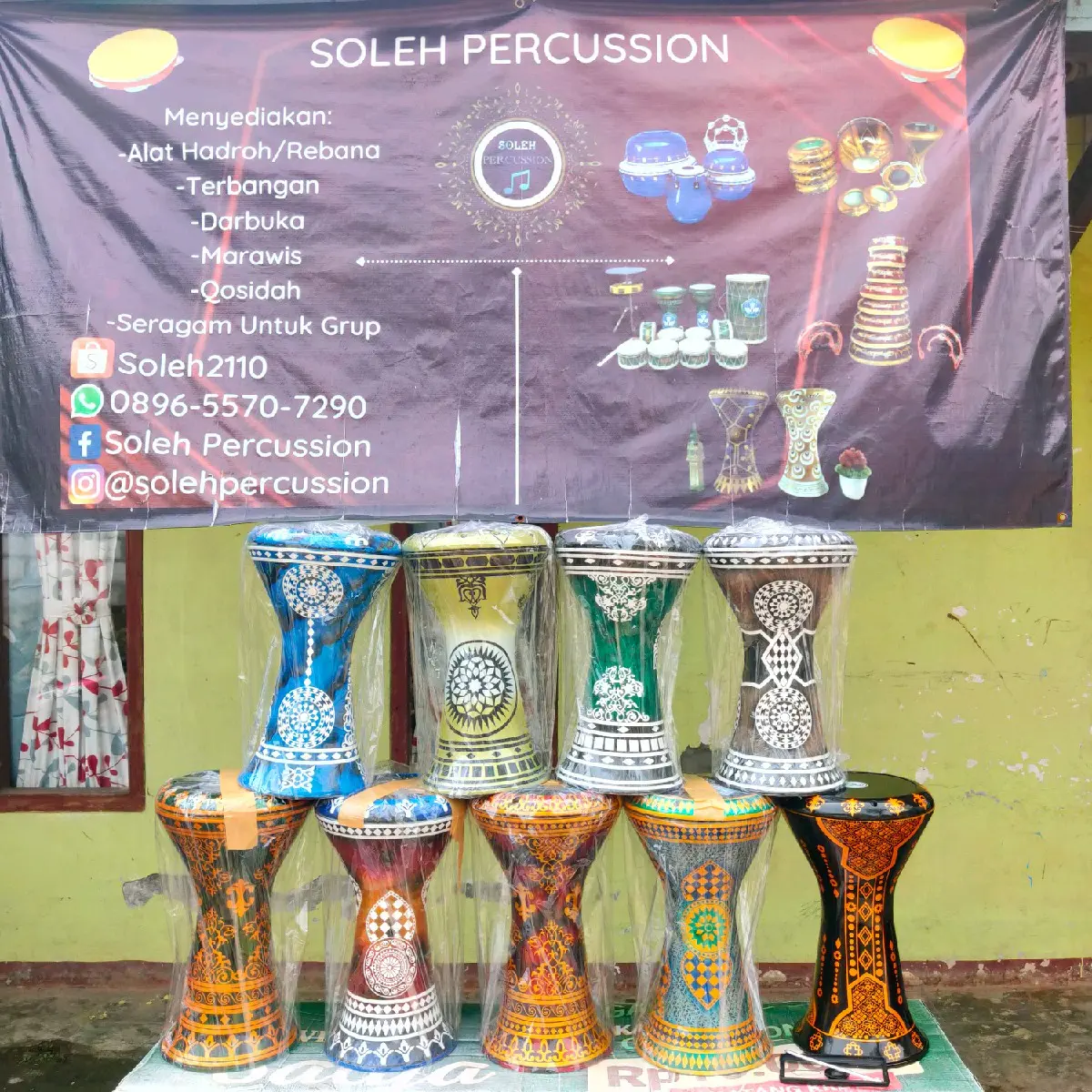 DARBUKA LOKAL UKURAN 8 INCH FULLSET
