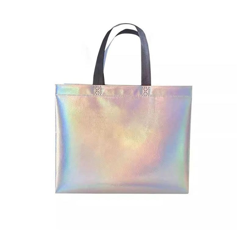 Product Introduction of Laser Non-woven Fabric Tote Shoulder Bags Shopping Clothing Store Woman Storage Reusable Large Pouches Gift Bag 6