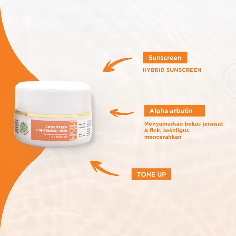 H&H Sunscreen Lightening Pink, Sunscreen Mencerahkan & Proteksi Maksimal 1