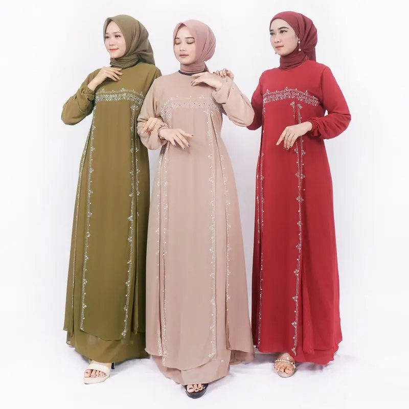 GAMIS PAYET SAMPING KIRI KANAN /GAMIS PESTA /GAMIS CERUTY BABYDOLL TERBARU / GAMIS MALAYSIA DEVORA Polos 2