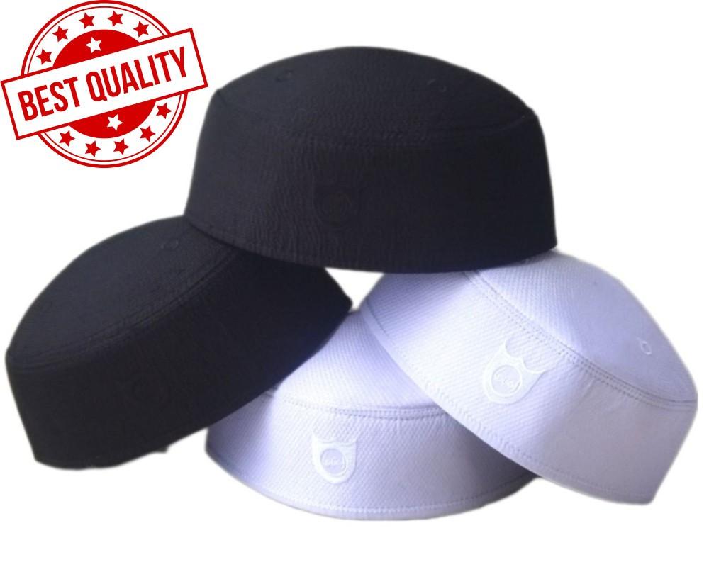 Peci kopiah haji pria terompah malaysia putih polos motif logo murah terbaru Songkok Muslim Hitam anak - anak & Dewasa Nyaman