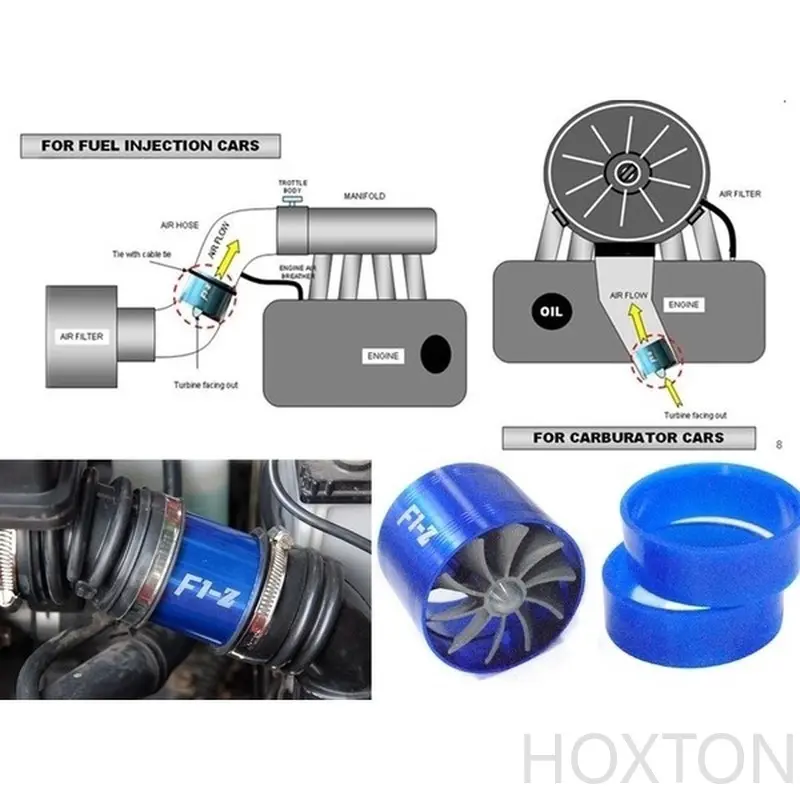 Air Intake Gas Fuel Saver SINGLE Propeller  Universal Fit Turbine Turbocharger