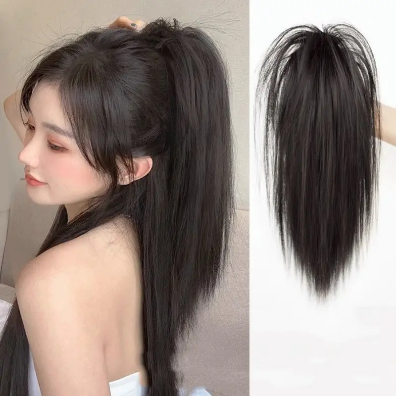 Kẹp Tóc Giả, 30cm, Mô Phỏng, Tóc Đuôi Ngựa Cao Bồng Bềnh Kẹp Tóc Giả, Phụ Kiện Tóc Nữ 2