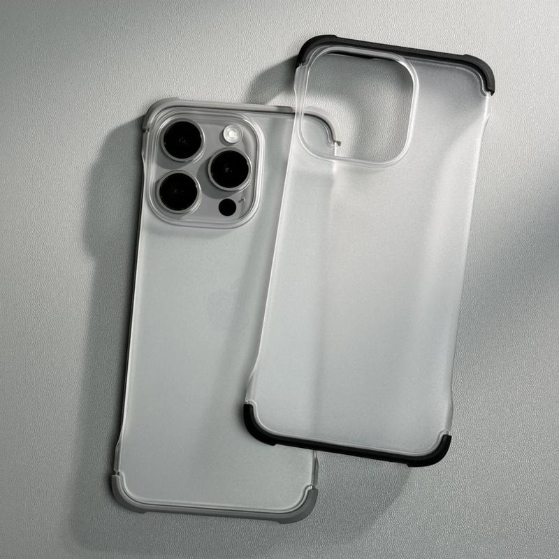 Ốp Bảo Vệ Tản Nhiệt Không Gọng Trong Mờ Nhám Cảm Giác Da, Dành Cho iPhone 16, 15, 14, 13, 12, 11, Pro Max, XsMax, XR, X / X, Ốp Điện Thoại Di Động Chống Sốc