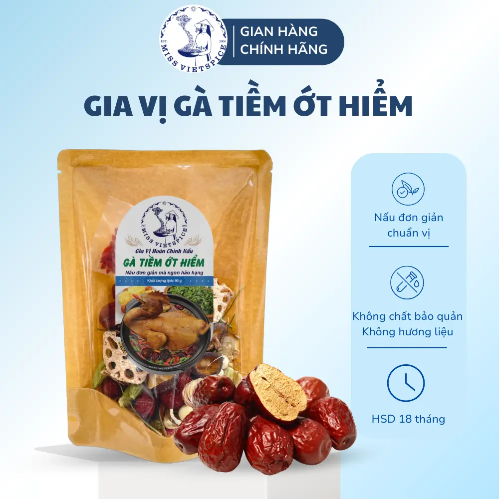 Gia vị hoàn chỉnh nấu Gà tiềm ớt hiểm Trân Châu không Bột không Cay