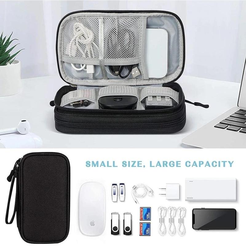Product Introduction of Data Cable Organizer Pouch Double Layer Large Capacity Storage Bag Professional Headset USB Cable Organizer Bag, Electronics Finishing Expert Travel Portable Makeup Cover Digital Accessory Waterproof Oxford Cloth Case 42