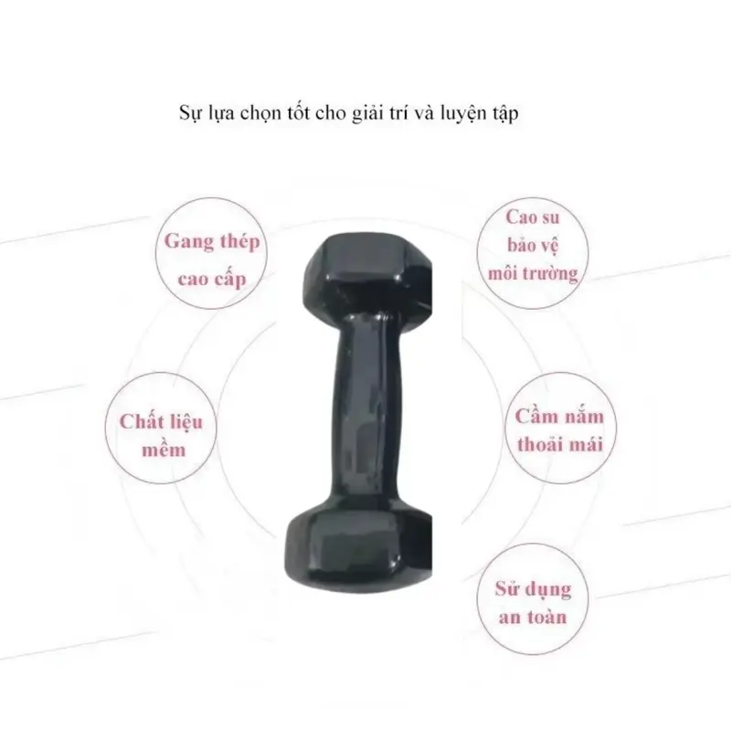[Xả kho] Tạ tay bọc cao su 1kg 2kg lõi gang cao cấp cầm tập tay, gym thể thao tại nhànam nữ đa năng chống trơn xước vỡ sàn SP062 Tập Gym Tập Cơ Tay tạ 8