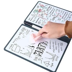 A5 Reusable Sketching Whiteboard Notebook, 1 Count Portable Wipeable Board with Durable Faux Leather Cover, Including Random Whiteboard Pen & Erasing Cloth