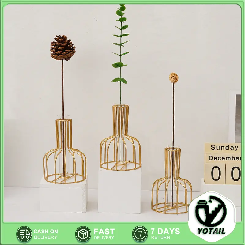 Yotail Ins Style Scandinavian Transparent Glass Vase for Creative Dried Flower Arrangements and Home Decoration - Ornaments