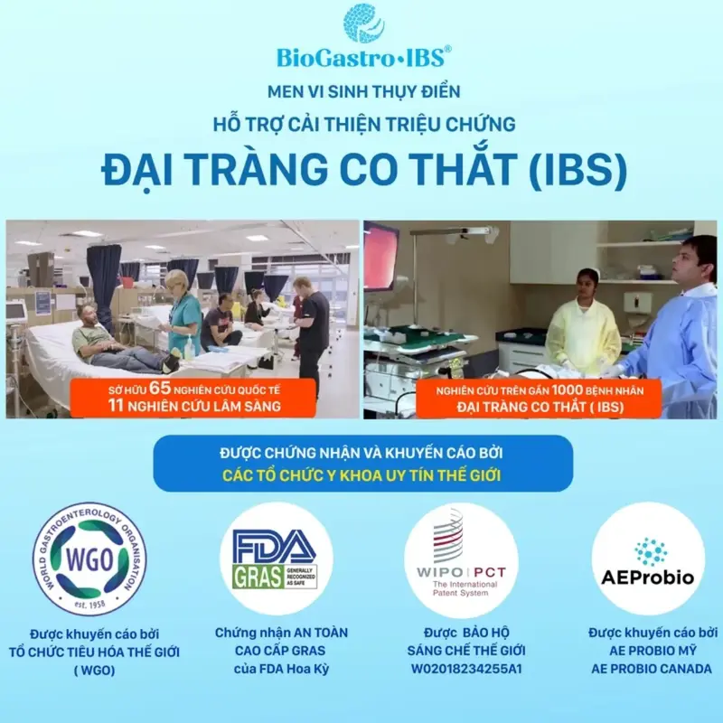 Men vi sinh BioGastro • IBS hỗ trợ cải thiện ruột kích thích, cải thiện sức khỏe đường ruột (Hộp 30 viên)  + Cẩm nang dinh dưỡng 3
