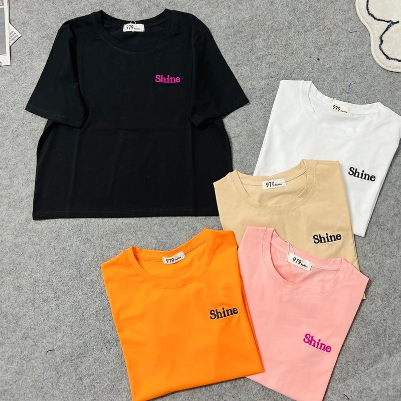 Mã 04-ÁO THUN THÁI CROPTOP FORM VỪA CHỮ THÊU (35-55kg) Nữ Cotton Cổ Tròn Women 2