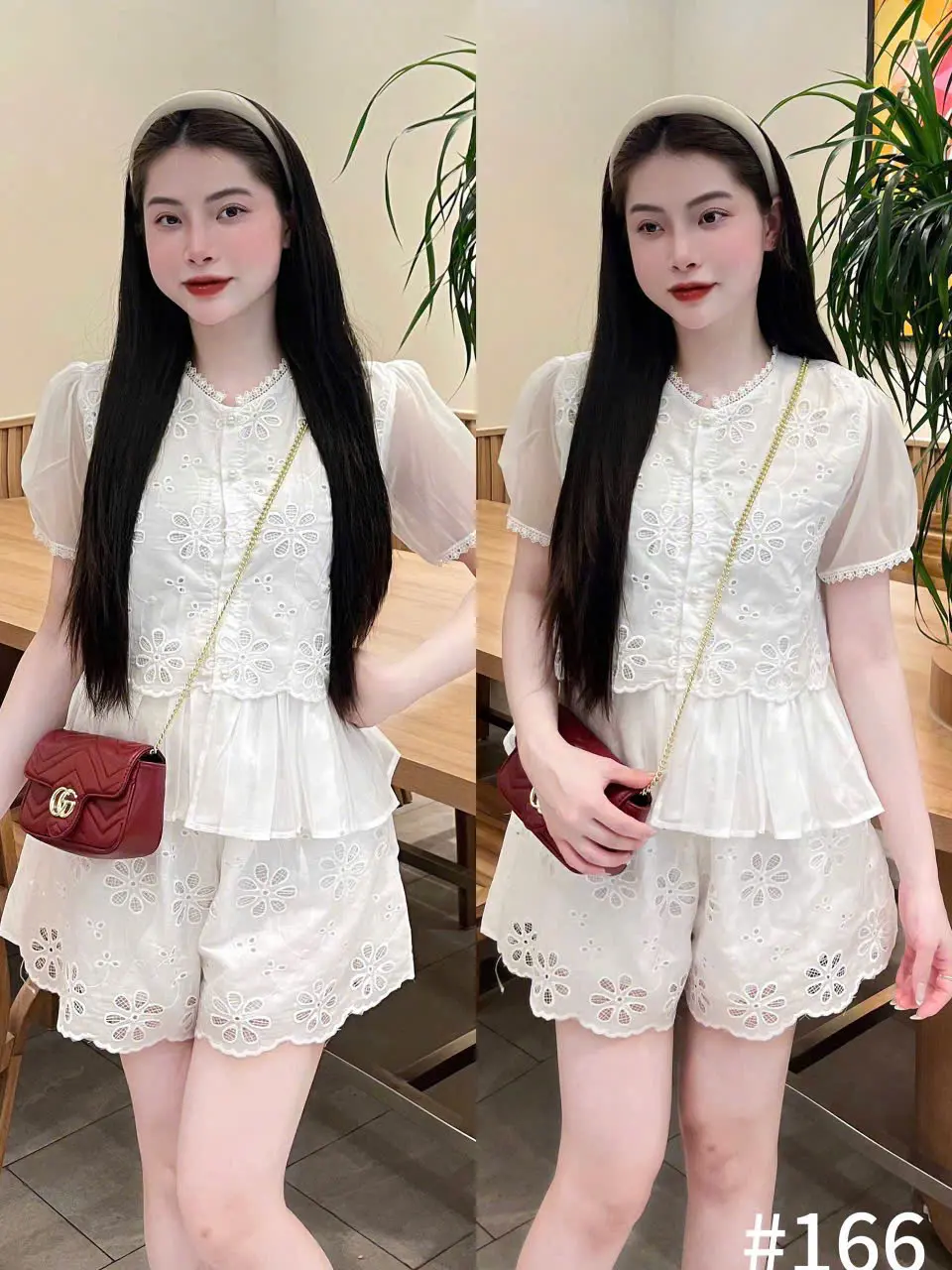 SÉT TƠ BÈO CỔ VIỀN 2 MÀU BE, TRẮNG(166)