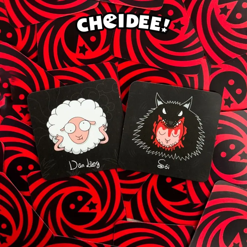 Bộ bài Ma Sói Choidee chơi nhóm 7 - 15 người, phiên bản cute độc đáo, nhỏ gọn tiện lợi 15 lá 3