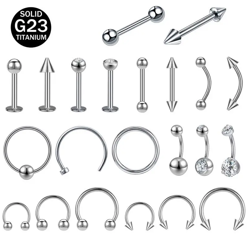 1pc Body Jewelry - Septum Clicker Nose Hoop, Lip & Cartilage Rings, Steel Belly Piercing